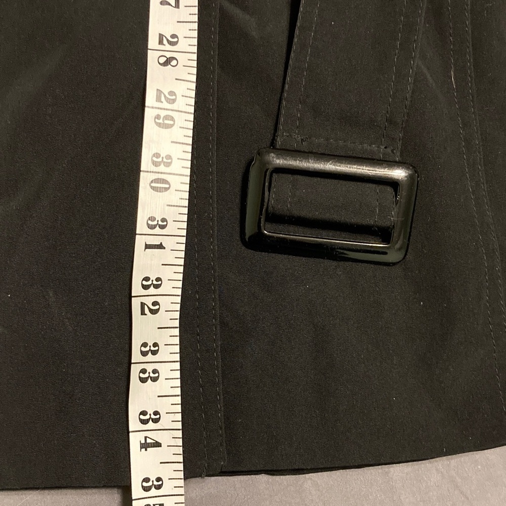 Calvin Klein Classic Black Trench Coat Small S - Picture 8 of 12